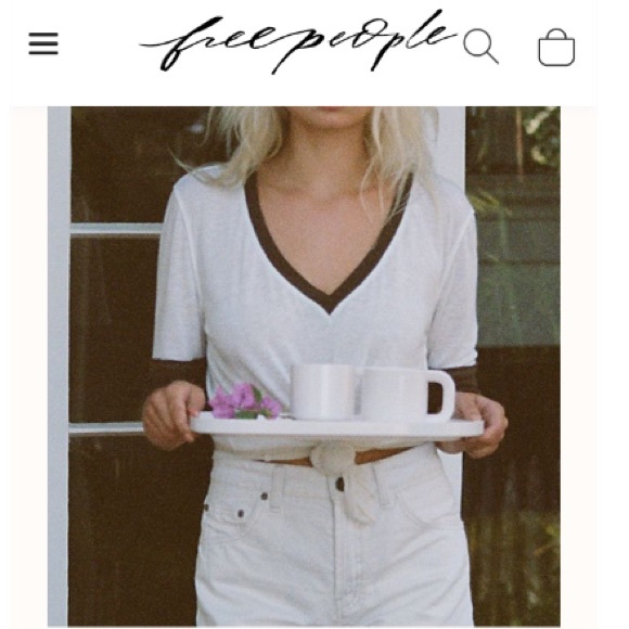 We the Free Heathered Colorblock V-Neck Tee Shirt - Picture 6 of 8